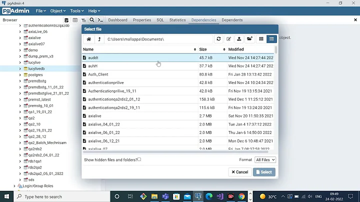 PostgreSQL DB Restore   in Pgadmin 4