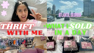 SPRING THRIFT WITH ME &amp; What I SOLD In A DAY | Day in the Life of a Depop Top Seller/Entrepreneur
