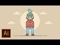 Illustrator Tutorial - Traveling Man Flat Design Character (Illustrator Character Tutorial)