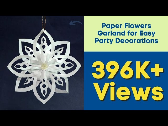 11 X 54 Paper Flower Garland Blue