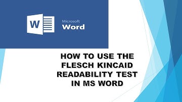 How to use the readability test in Microsoft word