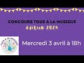 Capture de la vidéo Concours Tous À La Musique 2024