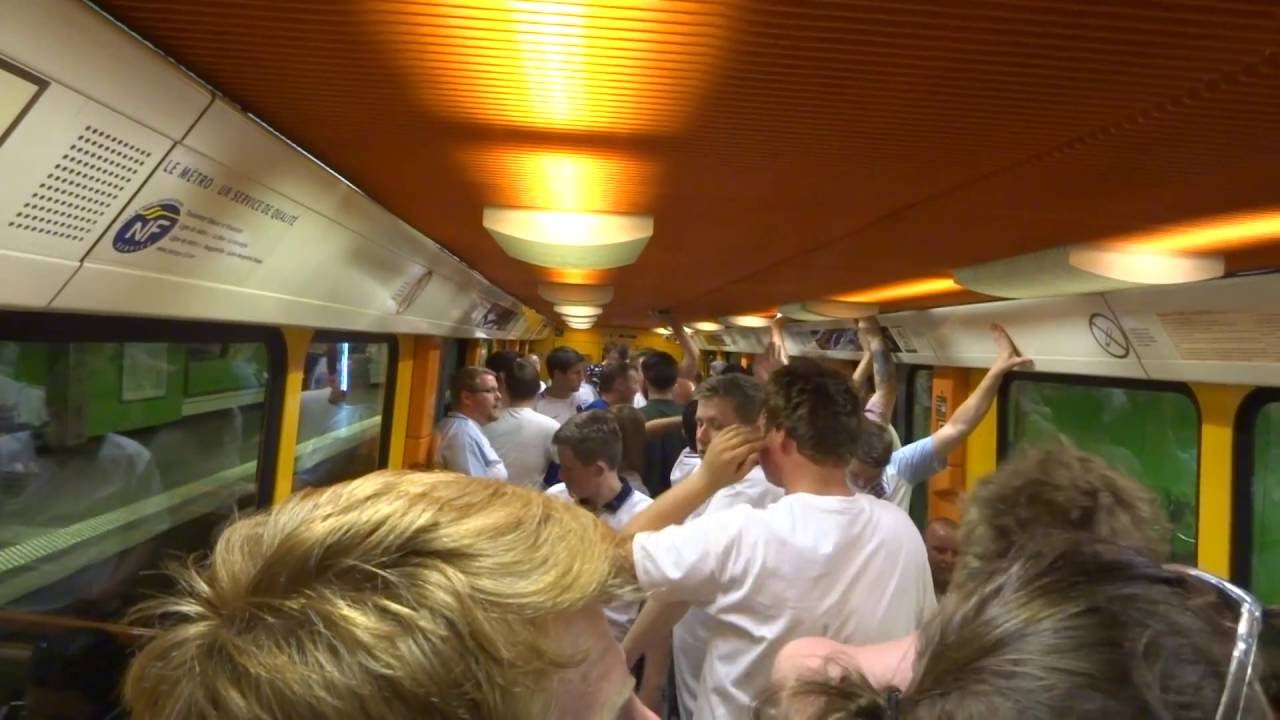 Euro 2016.England fans Marseilles Metro 11.06.2016