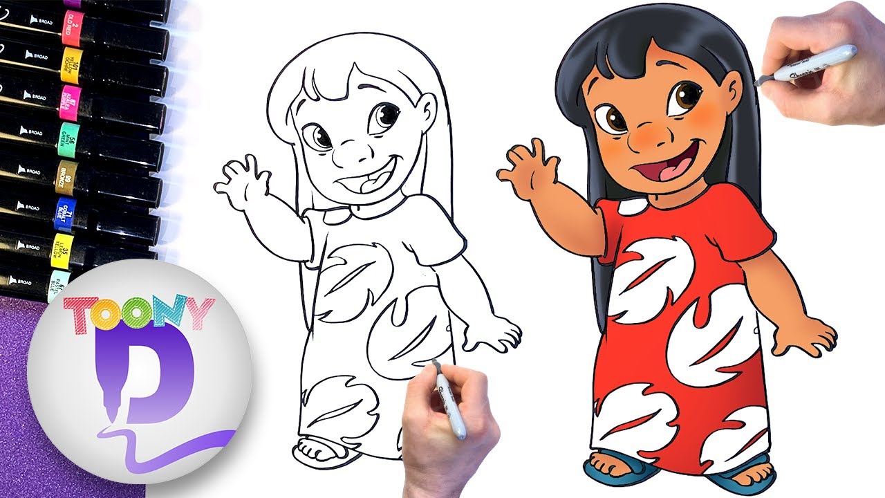 How to Draw Lilo from Lilo and Stitch - Really Easy Drawing Tutorial