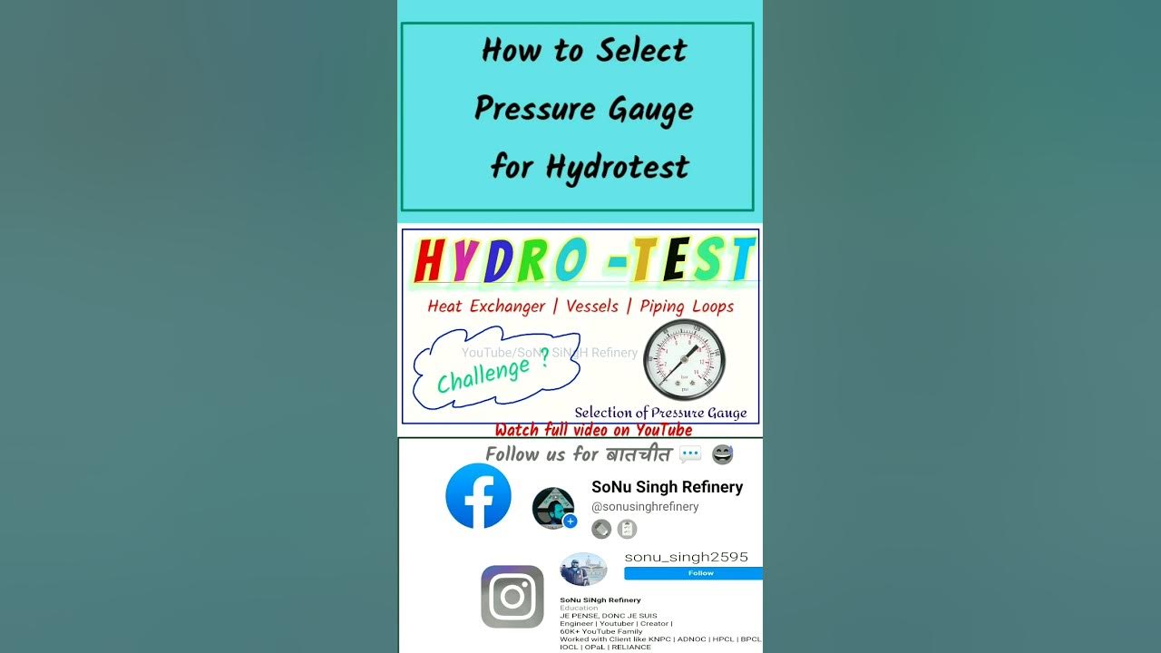How to Select Pressure Gauge for Hydrotest YouTube
