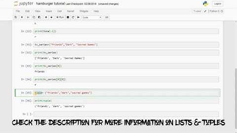 Python with Jupyter Notebook Tutorial - Lists & Tuples (HD) Part 5