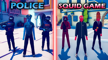 SQUID GAME TEAM vs POLICE TEAM - Totally Accurate Battle Simulator TABS