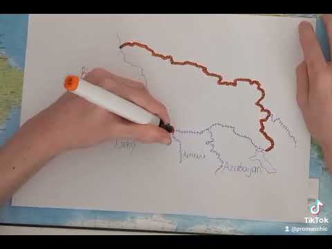 How to draw a map of Georgia? როგორ დავხატოთ საქართველოს რუკა#drawing #geography #map #georgia