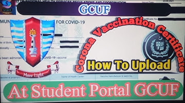 How Can We Upload COVID-19 Certificate at Student Portal  of GCUF|Affiliated Colleges|