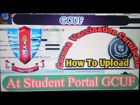 How Can We Upload COVID-19 Certificate at Student Portal  of GCUF|Affiliated Colleges|