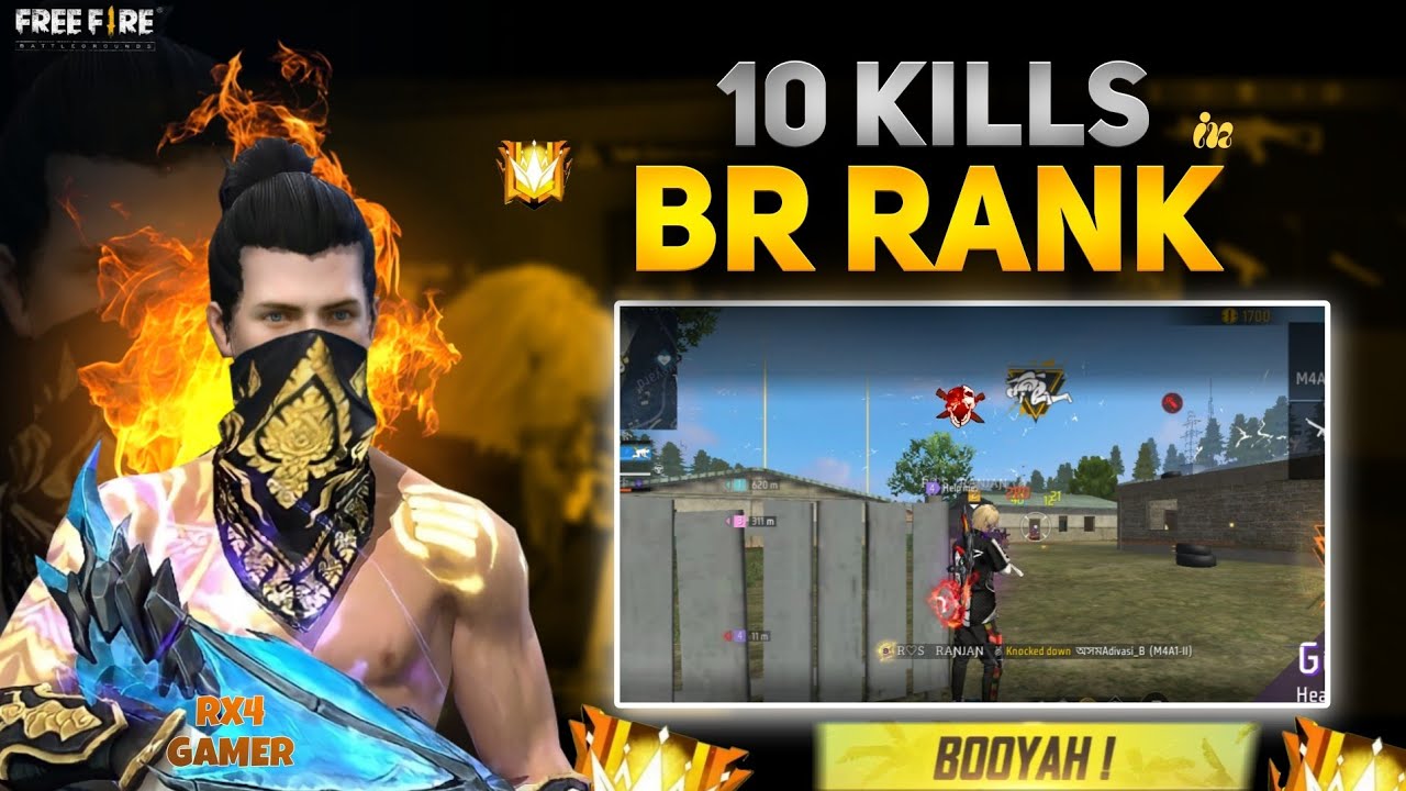 10 KILLS IN BR RANKED MATCH , FREE FIRE | HEROIC TO GRAND MASTER # ...