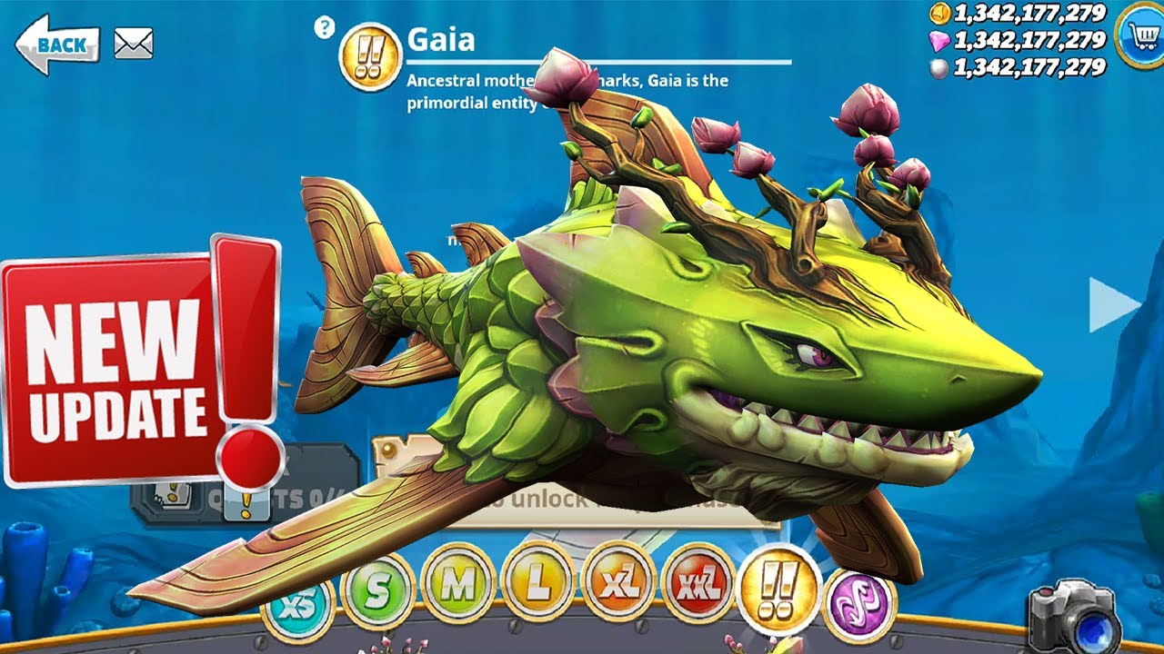 NEW GAIA SHARK UPDATE HUNGRY SHARK WORLD NEW MOD 4.9.0