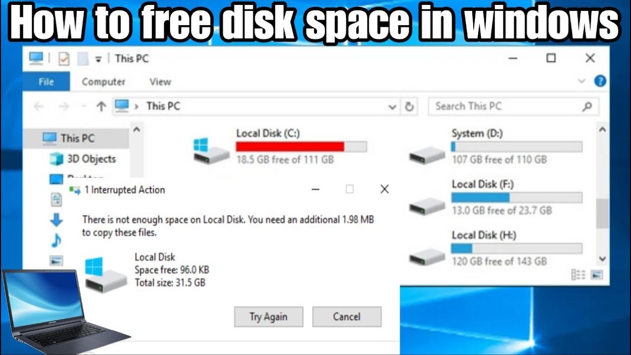 How to FREE Up Disk Space on Windows 11, 10, 8 or 7 - YouTube
