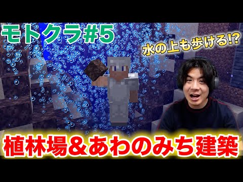 【モトクラ#5】水上が歩ける不思議な道&ガケなのに平地より便利な植林場を作ります！！