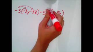 Using distribution with double negation and combining like terms to simplify, multivariate