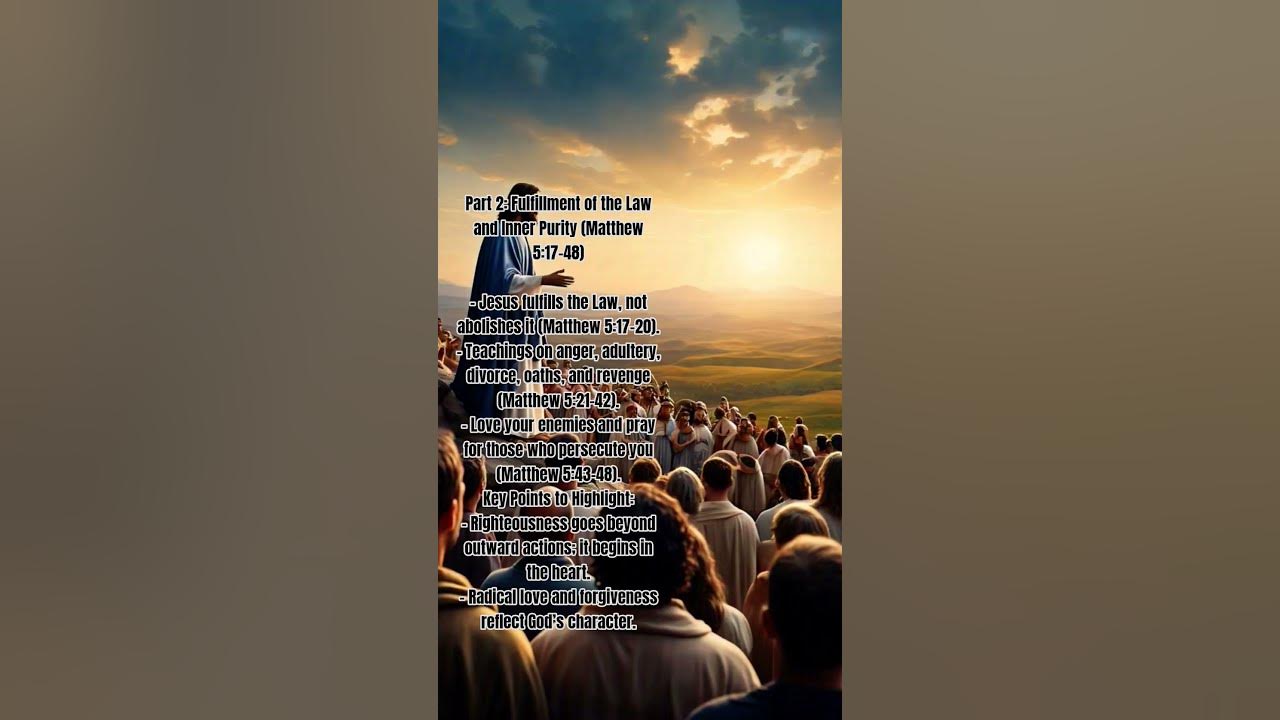 Part 2 Fulfillment Of The Law And Inner Purity Matthew 5 17 48 part-2-fulfillment-of-the-law-and-inner-purity-matthew-5-17-48