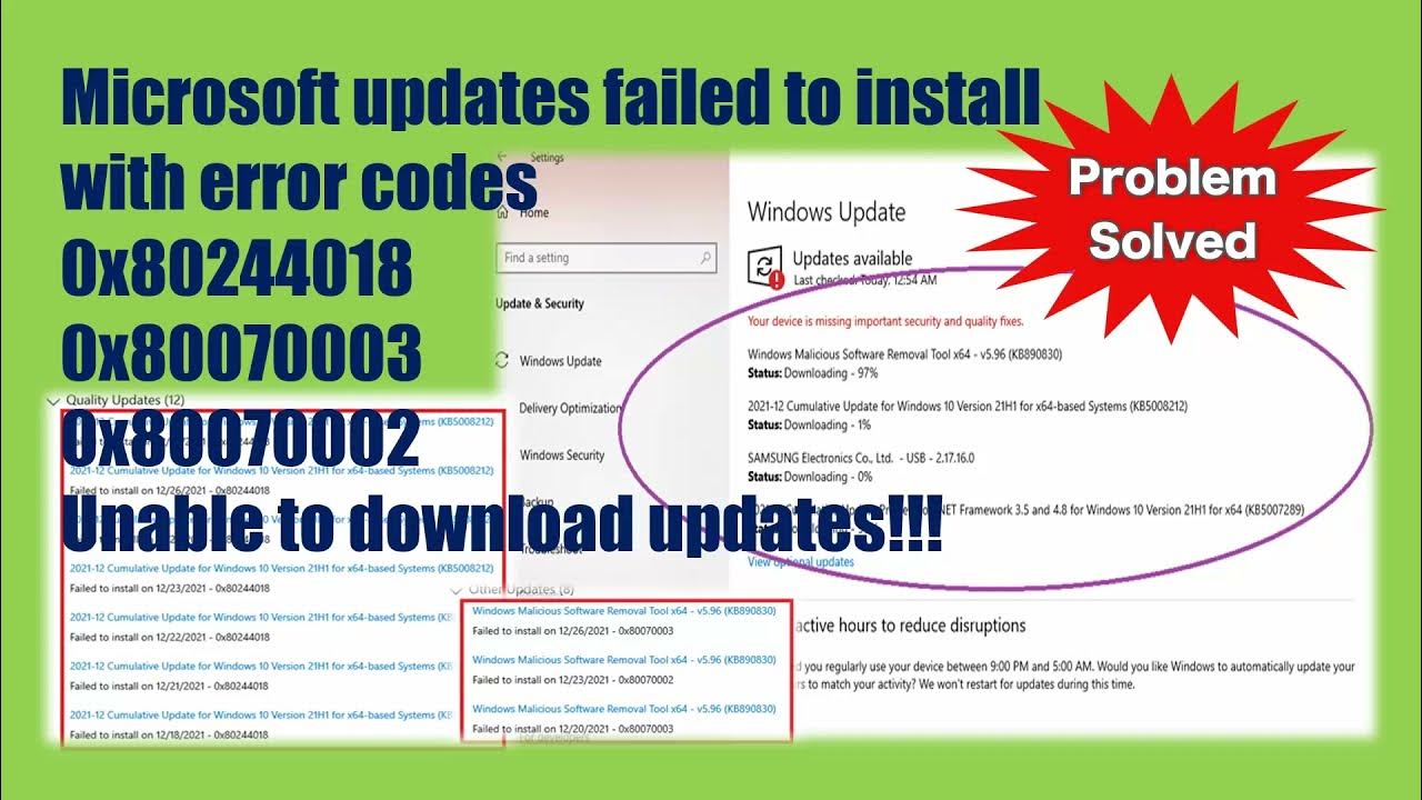 Account update failed. Account update failed