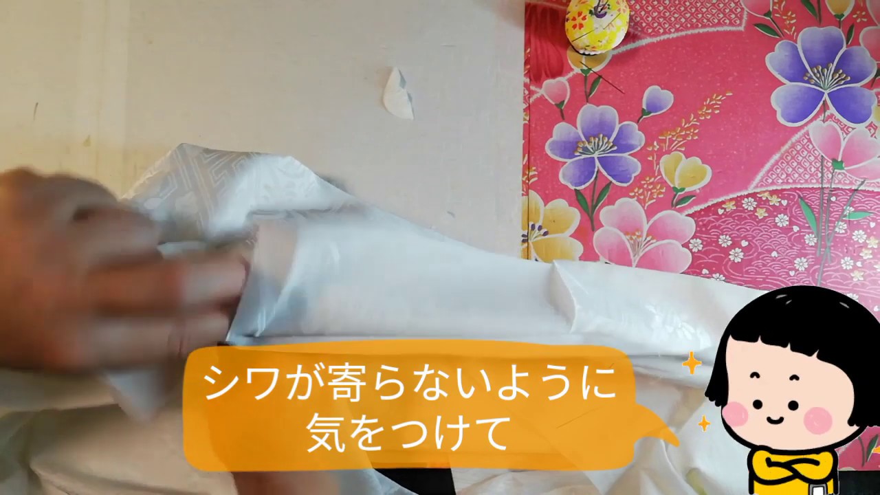 長襦袢を縫う（２８）下前身頃の立て衿下がりから衿肩開きまで