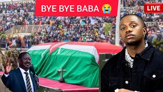 “Emotional Scenes in Bondo: Rayvanny’s Song Brings Mourners to Tears at Raila’s Burial”
