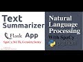 Building a Text Summarizer Flask App with SpaCy,NLTK,Gensim & Sumy