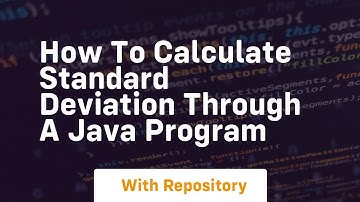 how to calculate standard deviation through a java program