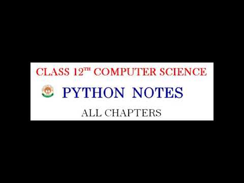 PYTHON CLASS 12TH