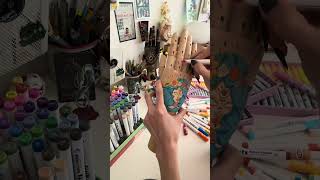 Arrtx acrylic markers on ikea wooden hand… #acrylicmarkers #paintingprocess