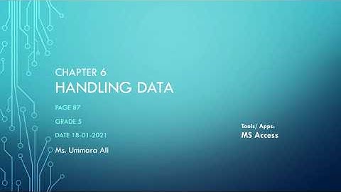 Chapter 6 Handling Data Terminologies