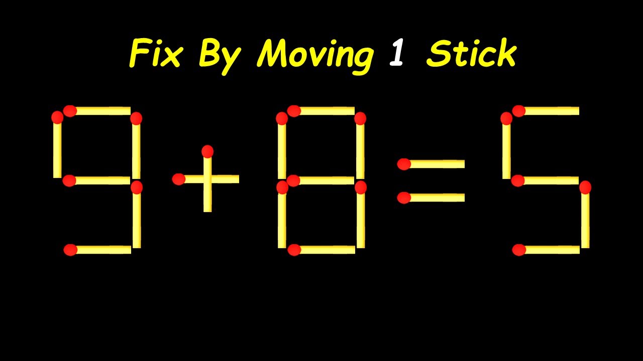 fix-this-equation-by-moving-just-one-stick-brain-teaser-youtube