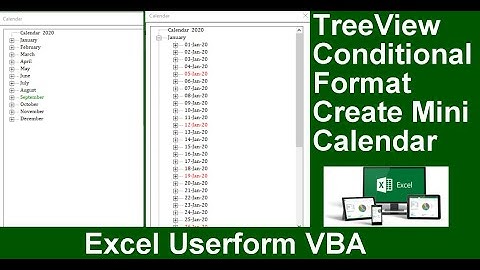 TreeView Conditional Format Useform Excel VBA