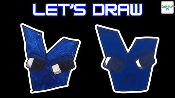 How to Draw Lowercase "v" From Alphabet Lore