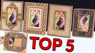 TOP 5 Amazing Photo Frame Using Cardboard At Home! DIY Cardboard Photo Frame