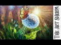 Glowing Light Light: How to Draw and Paint | Butterfly &amp; Dandelion | Painting Tutorial step by step