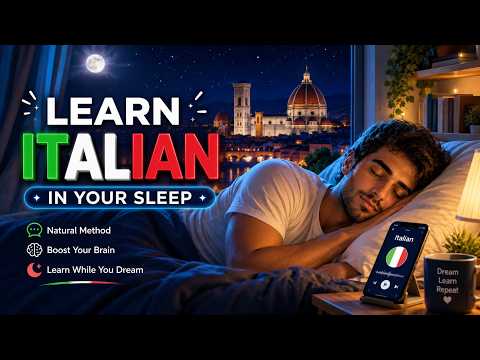 Learn Italian While You Sleep 🇮🇹 8 Hours of A1-A2 Stories & Podcasts | Calm Voice & Sleep Music 💤