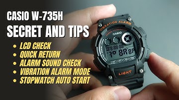 Secret and Tips for Casio W735H: LCD Check, Vibration Mode, Stopwatch Auto Start ( W-735H W735)