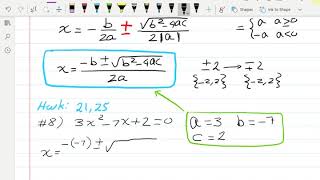 IntAlg - 11.2 - The Quadratic Formula
