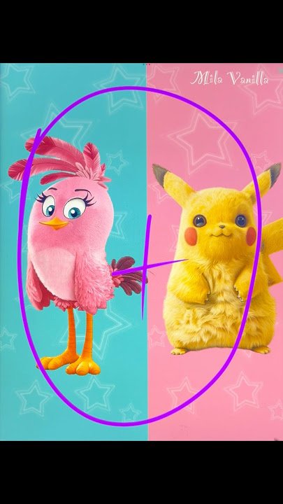 Stella Angry birds mixing with Pikachu #mixingcharacters #aiart #mixing #shorts