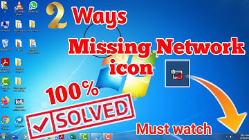 WiFi icon missing on task bar Windows 7 | Two ways missing Network icon problem solved - Hindi 2020
