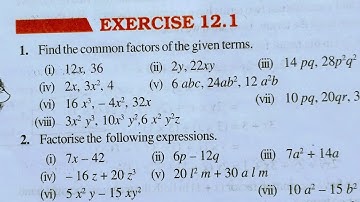 Class 8th maths l Exercise 12.1 l Chapter 12 l Factor l NCERT l Solution l cbse board