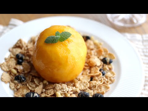 SNS에서 난리난 그릭복숭아 ! 그릭요거트 품은 꿀복숭아 만들기│진실의 미간을 볼 수 있는 맛!^^ How to make Greek Yogurt Honey Peach