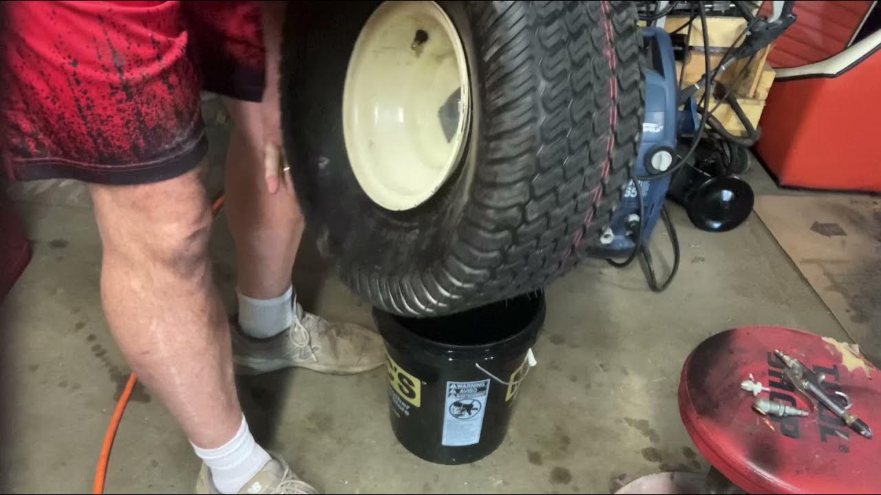 How to bead that new lawn mower tire YouTube