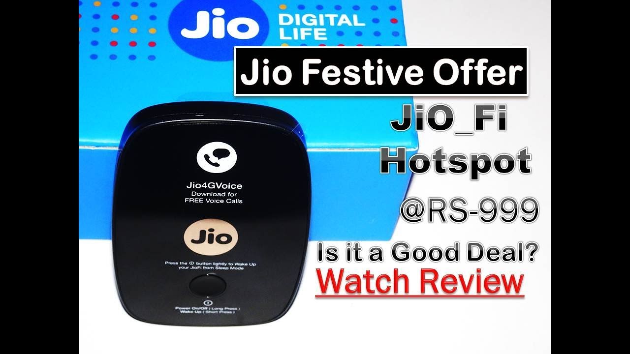 Festive Offer Jio_Fi 4G HotSpot Unboxing & Review - YouTube