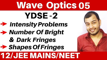 Wave Optics 05 : YDSE -2 II Intensity in YDSE II Number of Maximas and Minimas II Shape Of Fringes