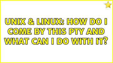 Unix & Linux: How do I come by this pty and what can I do with it?