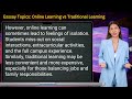 Essay Topics: Online Learning vs Traditional Learning Mp3 Song