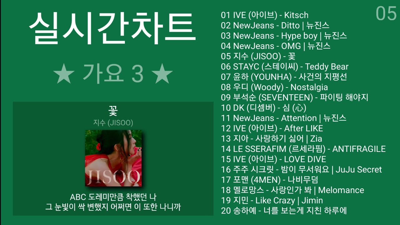 실시간차트 가요 3 (2023년 4월 1차) 실시간 인기차트 최신가요 노래모음 + 가요 플레이리스트 | PLAYLIST ...