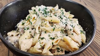 طرز تهیه پاستا پنه با سس آلفردو || How to prepare penne pasta with alfredo sauce
