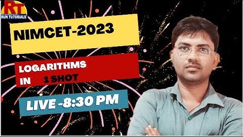 NIMCET-2023/Logarithm in 1 Shot By RD Sir/MCA entrance /RUN TUTORIALS VARANASI