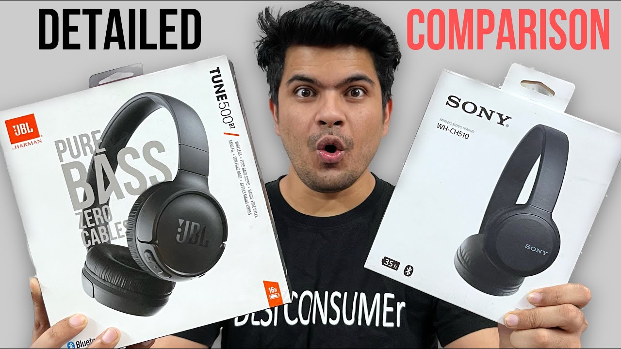 Sony VS JBL Comparison Sony WH-CH510 And JBL Tune 500BT Bluetooth headphones -