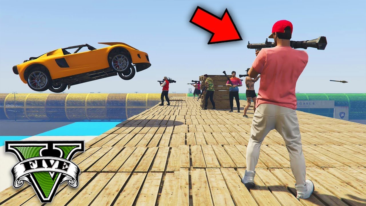 GTA V Online: CARRO FOGUETE vs RPG - DEU A MAIOR TRETA!!!